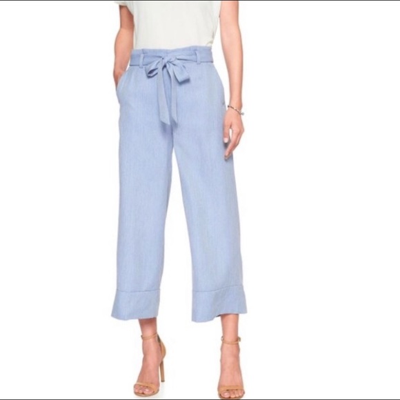 Banana Republic Pants - Banana Republic Blake Waist Tie Pants Size 2 Blue